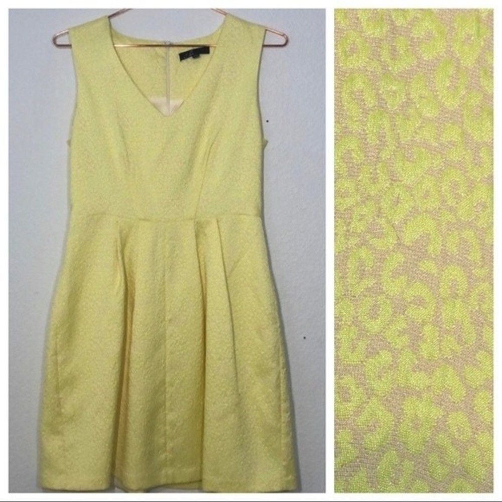 C.Luce Leopard Neon Yellow&Cream Sleeveless Dress 19A